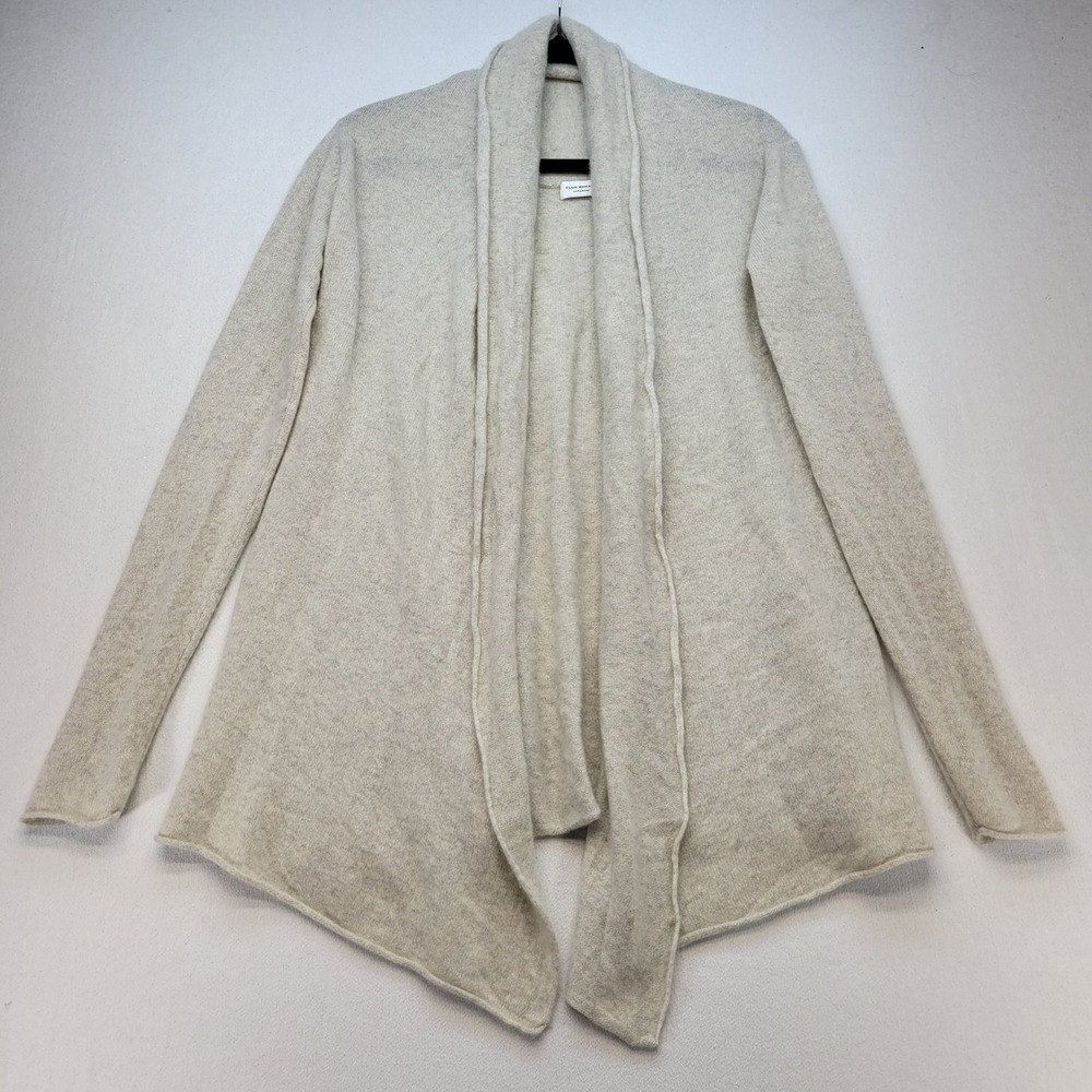Club Monaco Cardigan Women S Oatmeal Cashmere Open Front Draped Shawl Collar